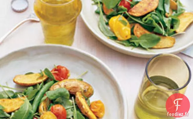 Salade D'Alevins Rôtis Et Tomates Avec Haricots Verts Et Roquette