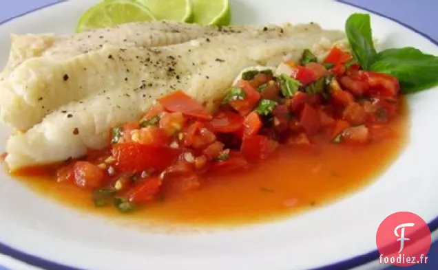 Flétan À La Sauce Tomate Fraîche