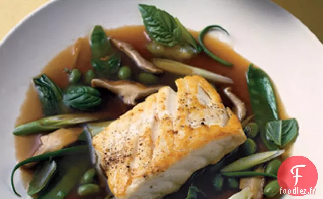 Flétan du Pacifique dans un Bouillon de Thé Vert