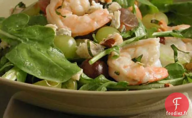 Salade de Roquette aux Crevettes et Raisins