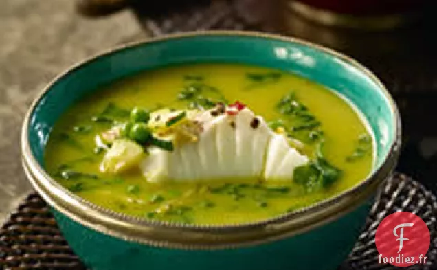 Flétan au Bouillon de Curry Jaune