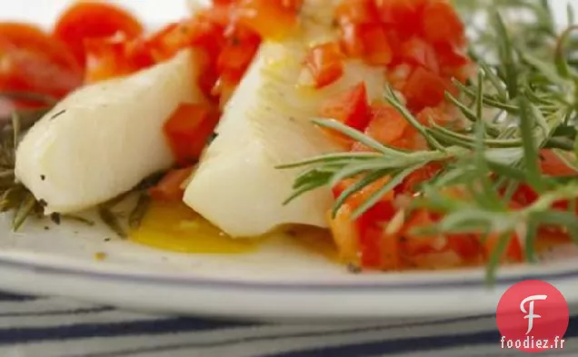 Flétan Fumé Au Romarin Et Vinaigrette Balsamique