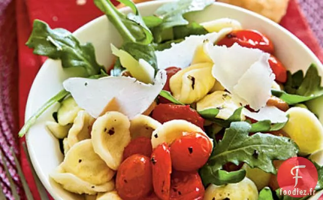 Orecchiette aux Poivrons Rôtis, Roquette et Tomates
