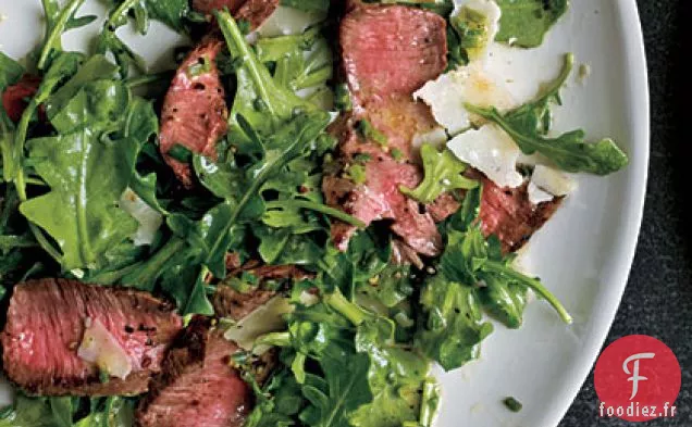 Steak Grillé avec Salade de Roquette et Parmesan