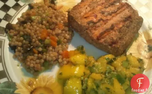 Filets de Saumon Tandoori avec Relish à la Mangue et à la Menthe