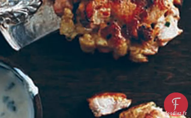 Gâteaux au Saumon avec Sauce au Yaourt au Citron