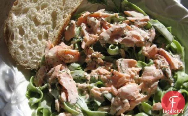 Pâtes aux Épinards au Saumon et Sauce à la Crème