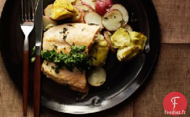 Saumon au Hachis Pomme de Terre-Artichaut