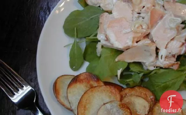 Salade De Saumon Tiède Aux Pommes De Terre Croustillantes
