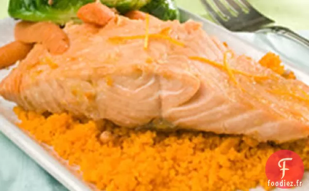 Saumon Grillé Avec Glaçage À L'Orange