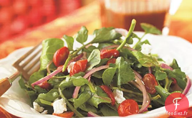 Salade de Roquette, Tomate Rôtie et Fromage de Chèvre