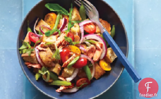 Panzanella de Saumon aux Haricots Verts
