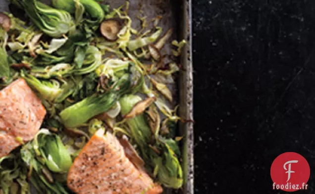 Saumon Wasabi au Bok Choy, Chou Vert et Shiitakes