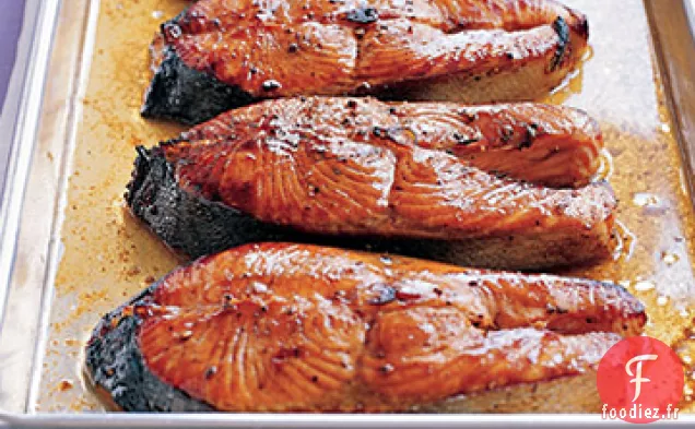 Steaks De Saumon Avec Glaçage Au Hoisin