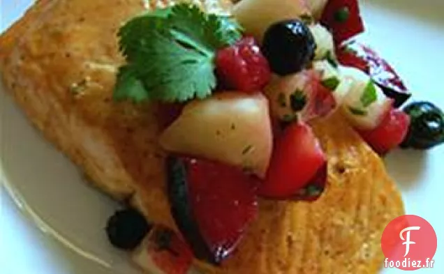 Saumon au Curry et Chutney de Fruits d'été
