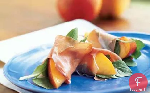 Paquets de Nectarine, de Prosciutto et de Roquette
