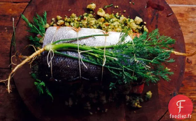 Recette de Saumon Cuit au Four Farci aux Herbes