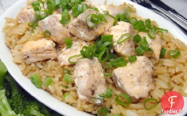 Pilaf De Saumon Aux Oignons Verts