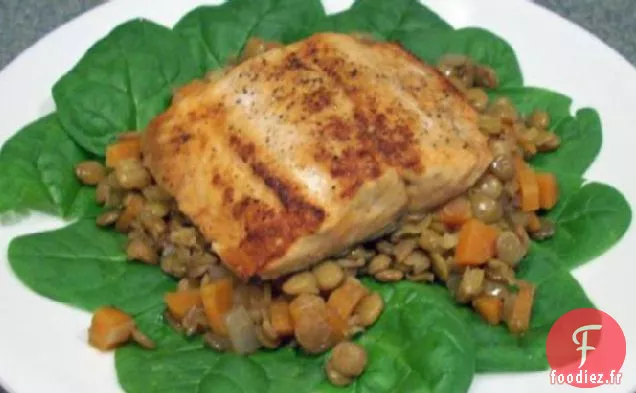 Saumon Grillé Au Citron Et Aux Lentilles