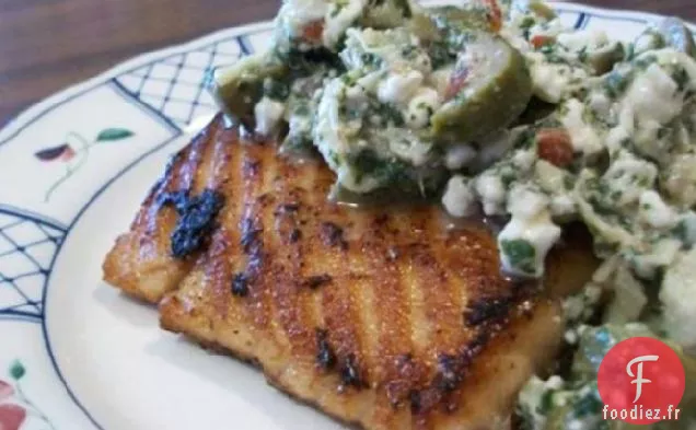 Saumon Grillé Au Régime South Beach Avec Salsa d'Artichauts