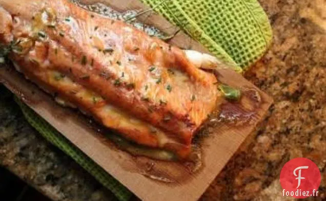 BBQ de Saumon sur une planche de Cèdre Au Sirop d'Érable