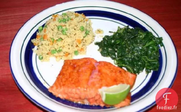 Saumon Avec Glaçage Au Piment et Au miel