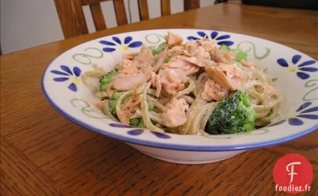 Linguini au Brocoli Ricotta au Saumon de Lisa