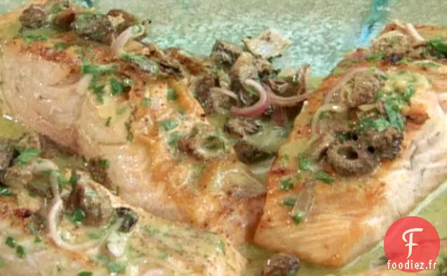 Saumon Grillé à la Vinaigrette aux Morilles