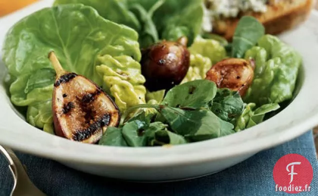 Salade de Figues et Roquette grillées aux Toasts de Gorgonzola