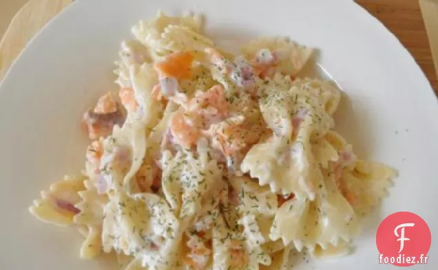 Pâtes Nœud Papillon Au Saumon Fumé et Fromage à la Crème