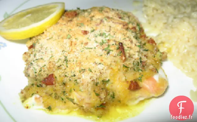 Saumon Cuit au Four Avec Courgettes et Crème à l'Aneth