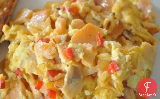 Leo-Lox, Oeufs et Oignons (Ma Version Avec des Poivrons Rouges)