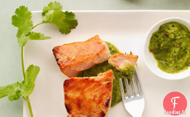 Saumon Miso avec Salsa à la Coriandre