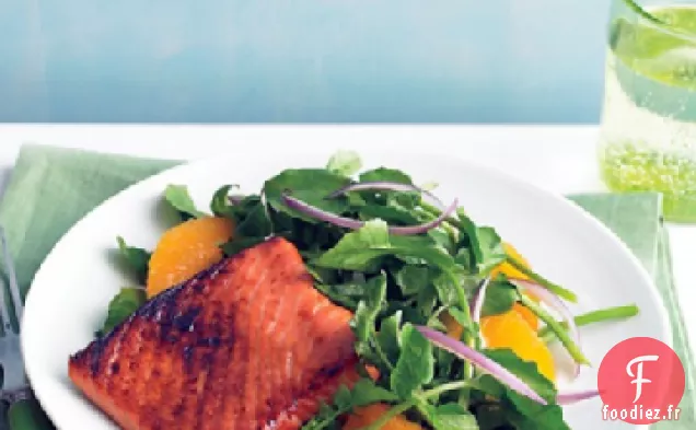 Saumon Glacé au Soya et Salade de Cresson