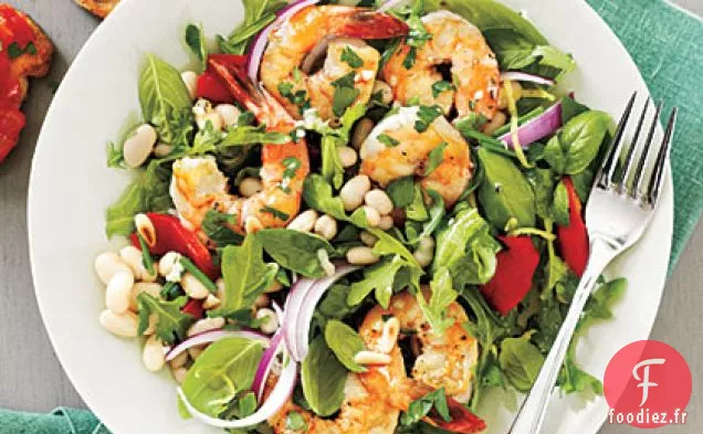 Salade de Crevettes aux Herbes et Haricots Blancs