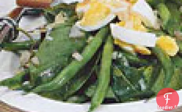 Salade de Roquette et Haricots Verts avec Vinaigrette à l'Huile de Noix