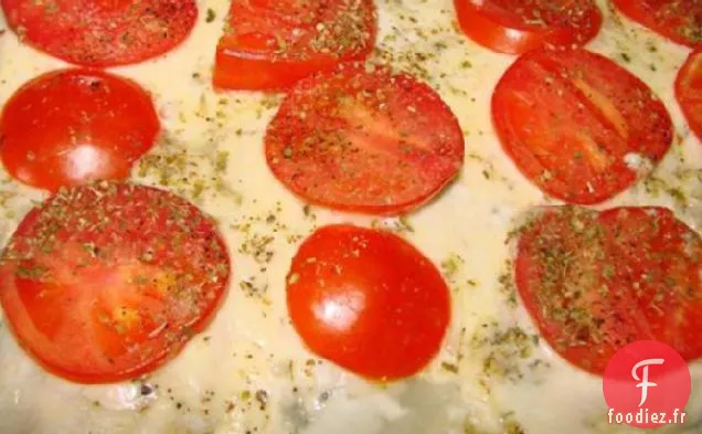 Poisson de Sole Cuit au Four Avec Mozzarella et Tomate