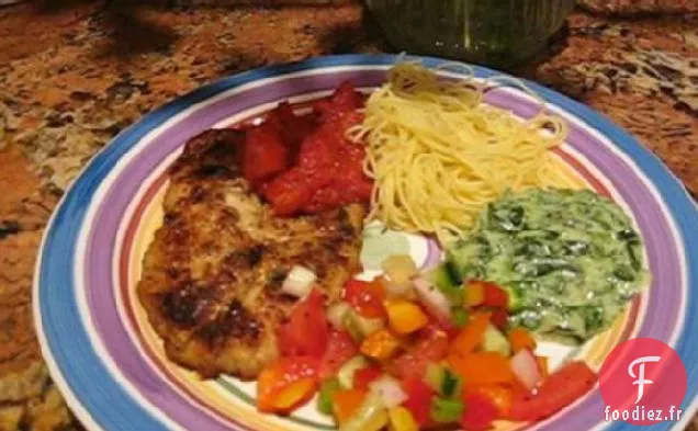 Tilapia En Croûte Aux Herbes Et Au Parmesan Avec Sauce Tomate Rapide