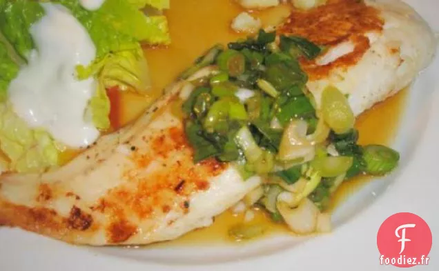 Tilapia Sauté Avec Vinaigrette Miel-Échalotes