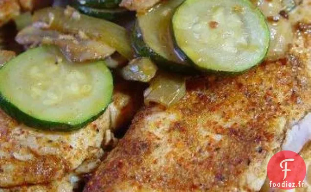 Tilapia Épicé Aux Champignons et Courgettes