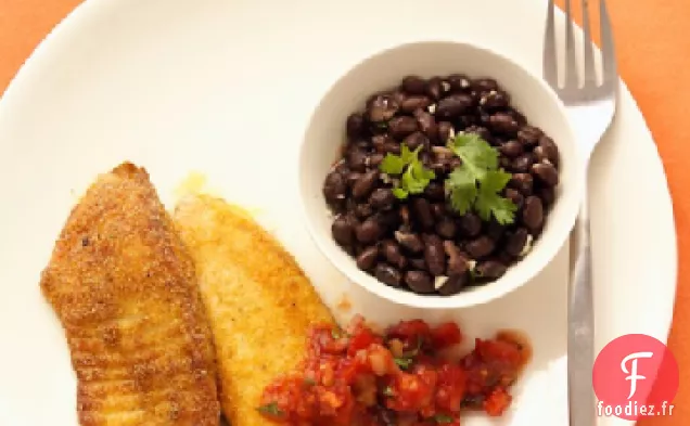 Tilapia en Croûte de Semoule de Maïs et Salsa