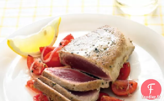 Steaks de Thon aux Tomates Citronnées et à l'Oignon