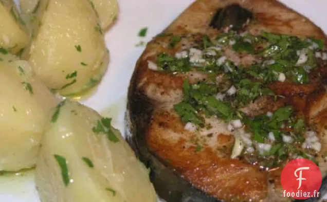 Steak De Thon À La Sauce Citron-Ail Dalmate