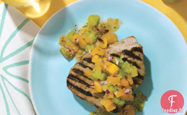 Thon Grillé Épicé avec Salsa du Jardin