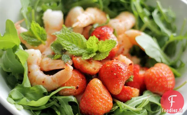 Crevettes, Fraises Et Roquette