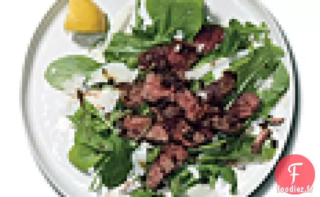 Steak au Beurre de Parmesan, Glaçage Balsamique et Roquette