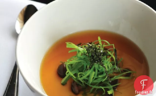 Chawanmushi de Bluestem avec Hon Shimeji, Scallion et Dashi