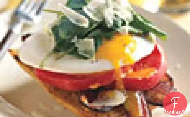 Sandwichs au Bacon et aux Œufs à Visage Ouvert avec Roquette