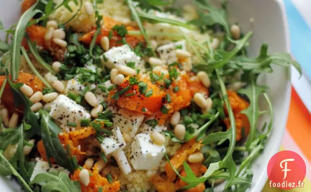 Fromage Feta, Patate Douce Et Couscous Roquette