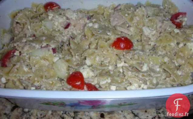 Salade de Pâtes au Thon et Nœud Papillon à la Grecque